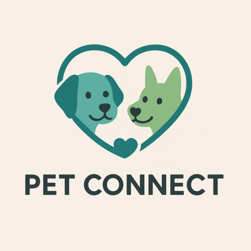 Pet Connect Logo mit Herzsymbol und Hund